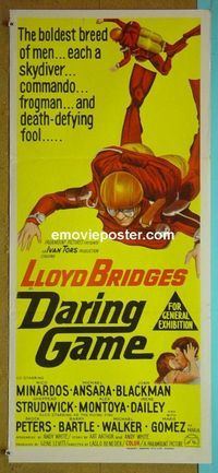 #7302 DARING GAME Australian daybill movie poster '68 Bridges