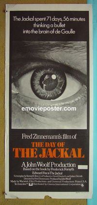 #7308 DAY OF THE JACKAL Australian daybill movie poster '73 classic!