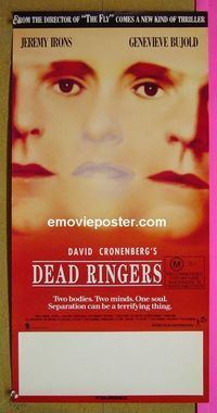 #7047 DEAD RINGERS Australian daybill movie poster '88 Irons