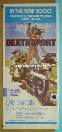 #7317 DEATHSPORT Australian daybill movie poster '78 Carradine