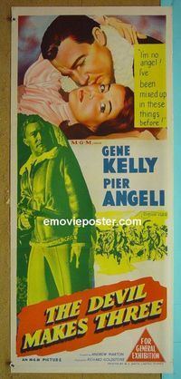 #7330 DEVIL MAKES 3 Australian daybill movie poster '52 Gene Kelly