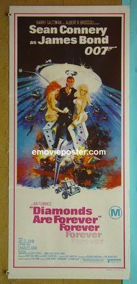 #7333 DIAMONDS ARE FOREVER Australian daybill movie poster '71 Bond