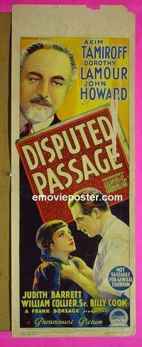 #7004 DISPUTED PASSAGE Australian long daybill movie poster '39 Lamour