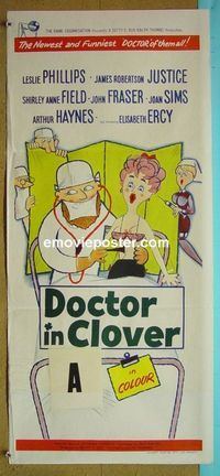#7342 DOCTOR IN CLOVER Australian daybill movie poster '66 sex!