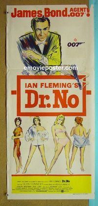 #7350 DR NO Australian daybill movie poster '62 Connery as Bond