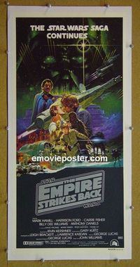 #7024 EMPIRE STRIKES BACK linenbacked Australian daybill movie poster '80