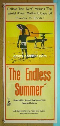 #7363 ENDLESS SUMMER Australian daybill movie poster '67 surfing!