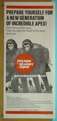 #7369 ESCAPE FROM THE PLANET OF THE APES Australian daybill movie poster
