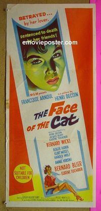 #7376 FACE OF THE CAT Australian daybill movie poster '58 Arnoul