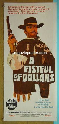 #7391 FISTFUL OF DOLLARS Australian daybill movie poster 67 Eastwood