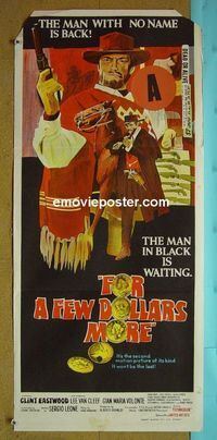 #7398 FOR A FEW DOLLARS MORE Australian daybill movie poster '67