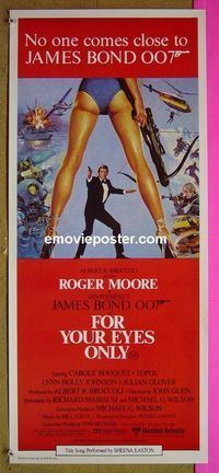 #7050 FOR YOUR EYES ONLY Australian daybill movie poster '81 Bond
