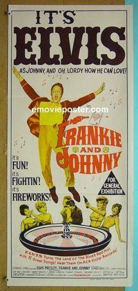 #7406 FRANKIE & JOHNNY Australian daybill movie poster '66 Elvis!