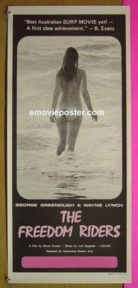 #7051 FREEDOM RIDERS Australian daybill movie poster '72 sex!