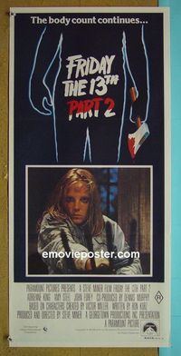 #7409 FRIDAY THE 13th 2 Australian daybill movie poster '81 Jason!
