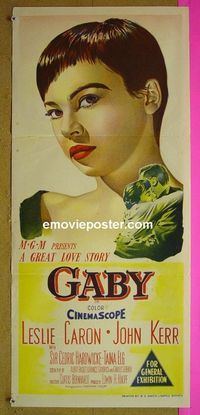 #7419 GABY Australian daybill movie poster '56 Leslie Caron