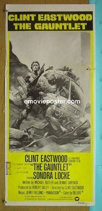 #7422 GAUNTLET Australian daybill movie poster 77 Eastwood