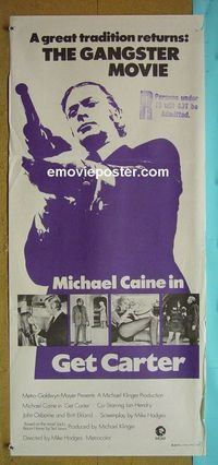 #7424 GET CARTER Australian daybill movie poster 71 Caine, Ekland