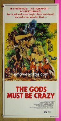 #7430 GODS MUST BE CRAZY Australian daybill movie poster '82 Uys