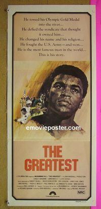 #7443 GREATEST Australian daybill movie poster '77 Muhammad Ali