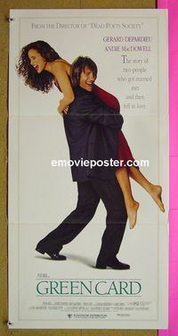 #7445 GREENCARD Australian daybill movie poster '90 Peter Weir