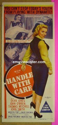 #7453 HANDLE WITH CARE Australian daybill movie poster '58 Jones