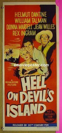 #7467 HELL ON DEVIL'S ISLAND Australian daybill movie poster '57