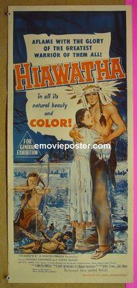 #7475 HIAWATHA Australian daybill movie poster '53 Vince Edwards!