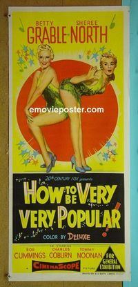 #7488 HOW TO BE VERY POPULAR Australian daybill movie poster '55