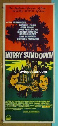 #7496 HURRY SUNDOWN Australian daybill movie poster '67 Caine