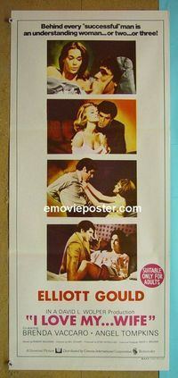 #7498 I LOVE MY WIFE Australian daybill movie poster '71 Gould