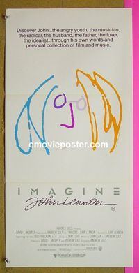 #7501 IMAGINE Australian daybill movie poster '88 Lennon artwork!