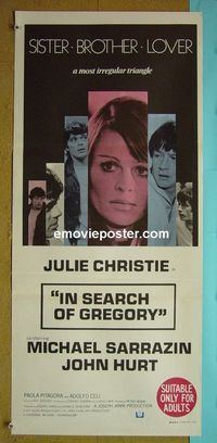 #7502 IN SEARCH OF GREGORY Australian daybill movie poster '70