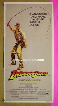 #7506 INDIANA JONES & THE TEMPLE OF DOOM whip style Australian daybill movie poster #2