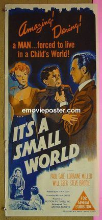#7517 IT'S A SMALL WORLD Australian daybill movie poster '50 Castle