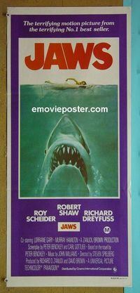 #7520 JAWS Australian daybill movie poster '75 Spielberg, Scheider