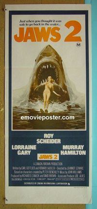#7521 JAWS 2 Australian daybill movie poster #1 '78 sharks!