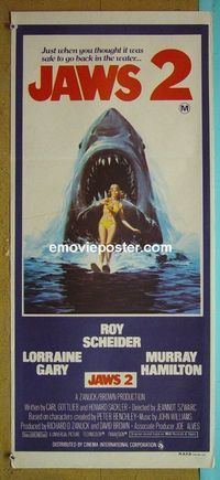 #7522 JAWS 2 Australian daybill movie poster #2 '78 Scheider
