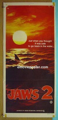 #7523 JAWS 2 teaser Australian daybill movie poster '78 cool image!