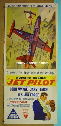 #7524 JET PILOT Australian daybill movie poster '57 John Wayne