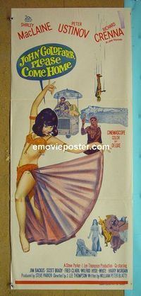 #7526 JOHN GOLDFARB PLEASE COME HOME Australian daybill movie poster '64