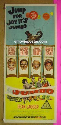 #7530 JUMBO Australian daybill movie poster '62 Day, Durante