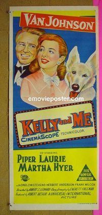 #7533 KELLY & ME Australian daybill movie poster '57 Johnson, Laurie