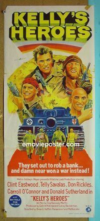 #7534 KELLY'S HEROES Australian daybill movie poster '70 Eastwood