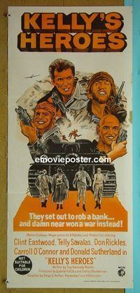 #7535 KELLY'S HEROES Australian daybill movie poster R70s Eastwood