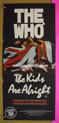 #7538 KIDS ARE ALRIGHT Australian daybill movie poster '79 The Who