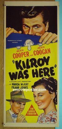 #7540 KILROY WAS HERE Australian daybill movie poster '47 Cooper