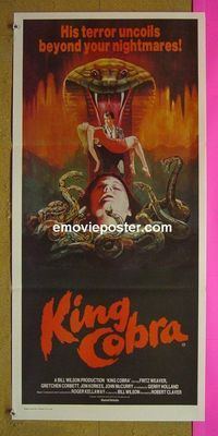 #7542 KING COBRA Australian daybill movie poster '81 Jaws of Satan!