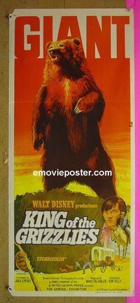 #7544 KING OF THE GRIZZLIES Australian daybill movie poster '70