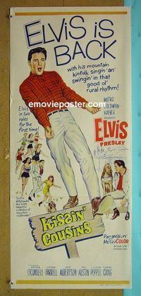 #7549 KISSIN' COUSINS Australian daybill movie poster '64 Elvis